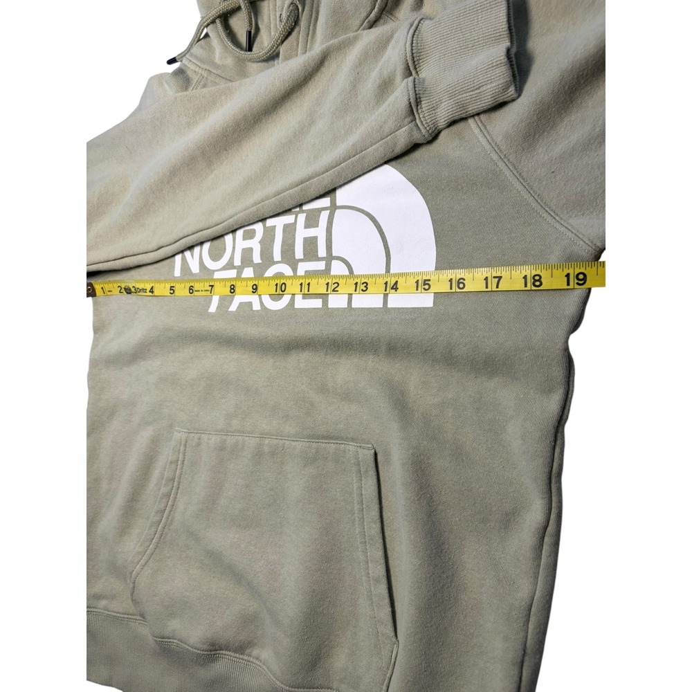 The North Face Womens Half Dome Hoodie Sage Green Fleece Pullover Logo XS - Picture 3 of 6